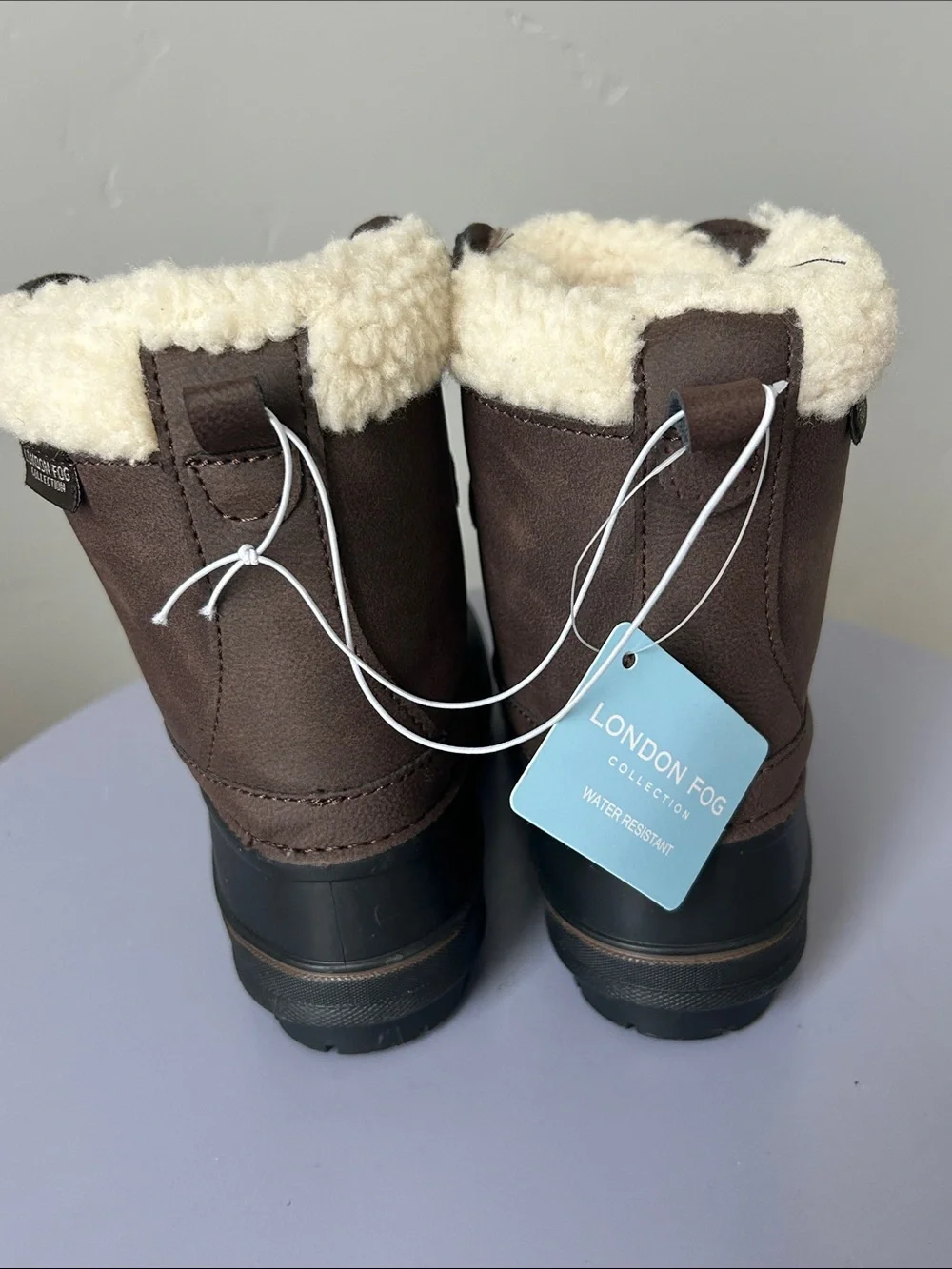 London Fog Collection Kids Brown Oxford Cold-Weather Snow Boots Sz 5 and 10